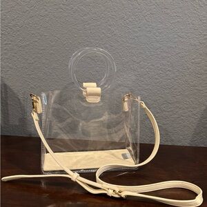 Cute Transparent Beige Handbag with Acrylic Handles. Great condition!